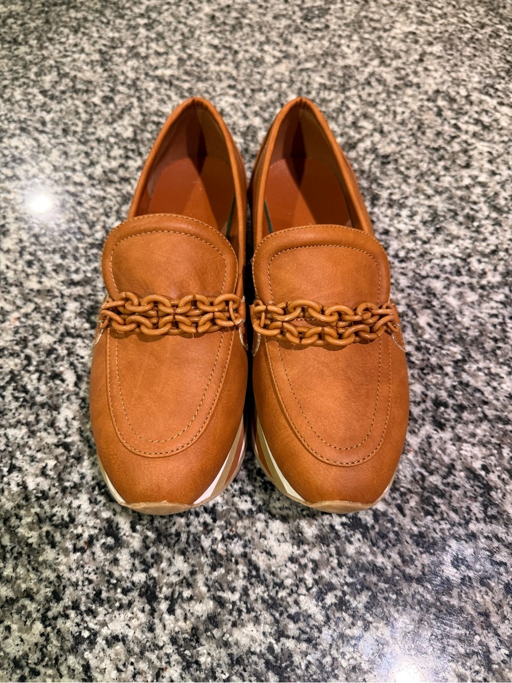 Coconuts by Matisse Women's Tan Loafers with Chain Accent